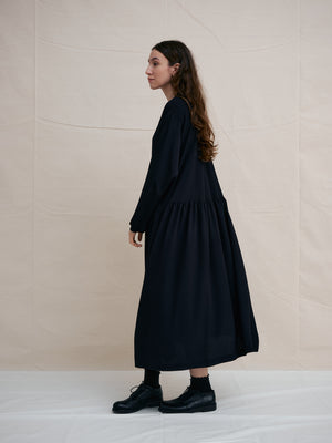 
                  
                    Black Silk Band Collar Dress
                  
                