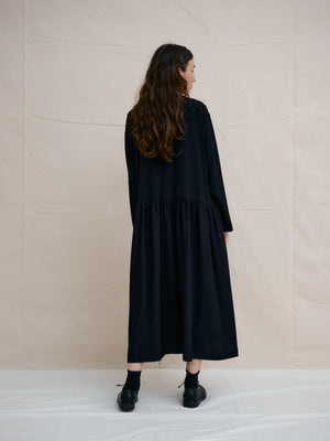 
                  
                    Black Silk Band Collar Dress
                  
                