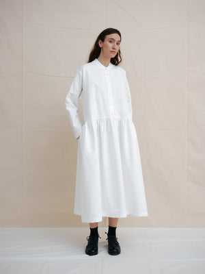 
                  
                    White Dot Band Collar Dress
                  
                