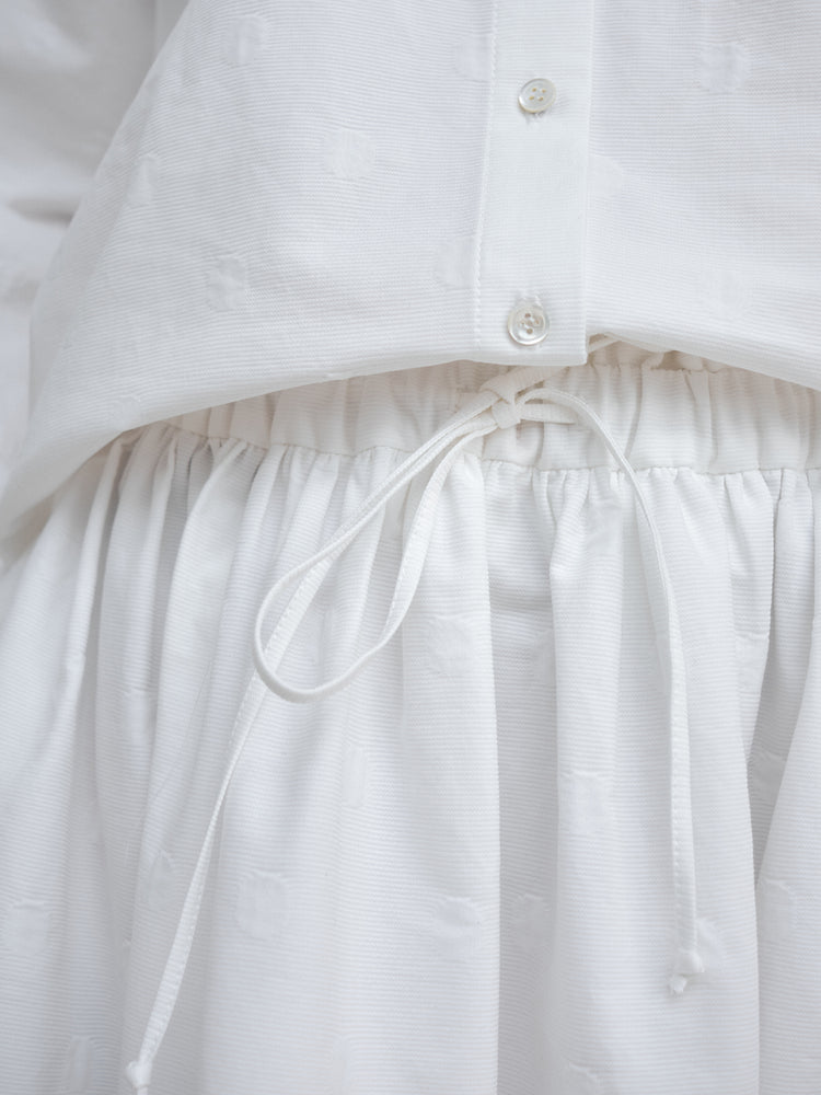 
                  
                    White Dot Drawstring Skirt
                  
                