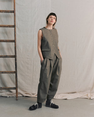 
                  
                    Beige Pleated Pants
                  
                