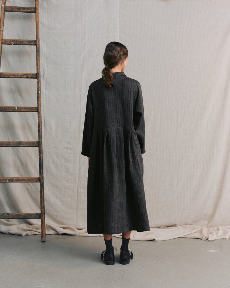
                  
                    Brown Striped Hidden Buttons Dress
                  
                