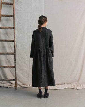 
                  
                    Brown Striped Hidden Buttons Dress
                  
                