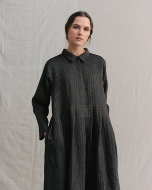 
                  
                    Brown Striped Hidden Buttons Dress
                  
                