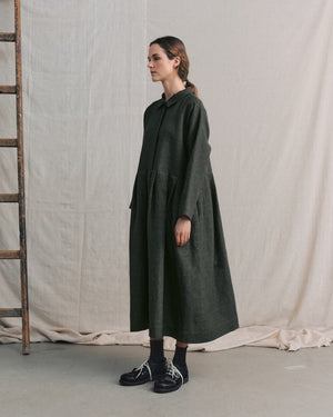 
                  
                    Moss Green Patterned Hidden Buttons Dress
                  
                