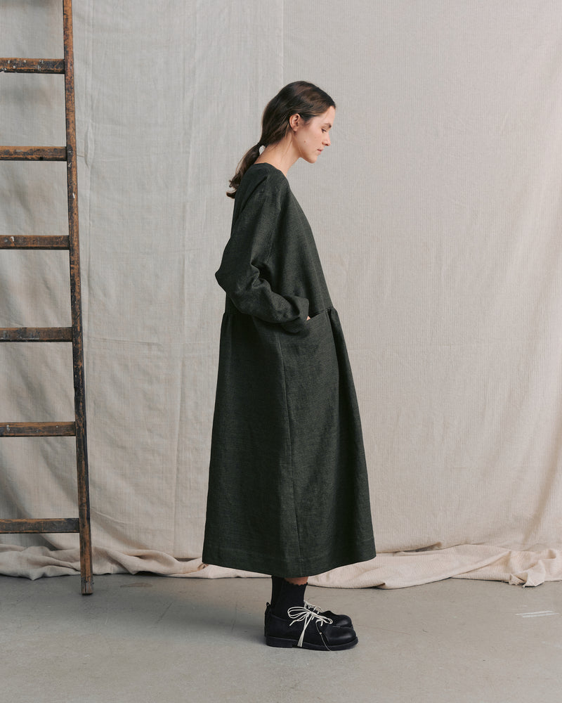 
                  
                    Moss Green Patterned Front Pocket Dress
                  
                