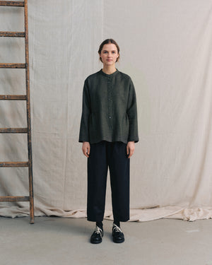 
                  
                    Moss Green Patterned Side Gathers Top
                  
                