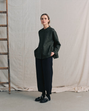 
                  
                    Moss Green Patterned Side Gathers Top
                  
                