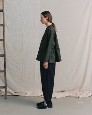 
                  
                    Moss Green Patterned Side Gathers Top
                  
                