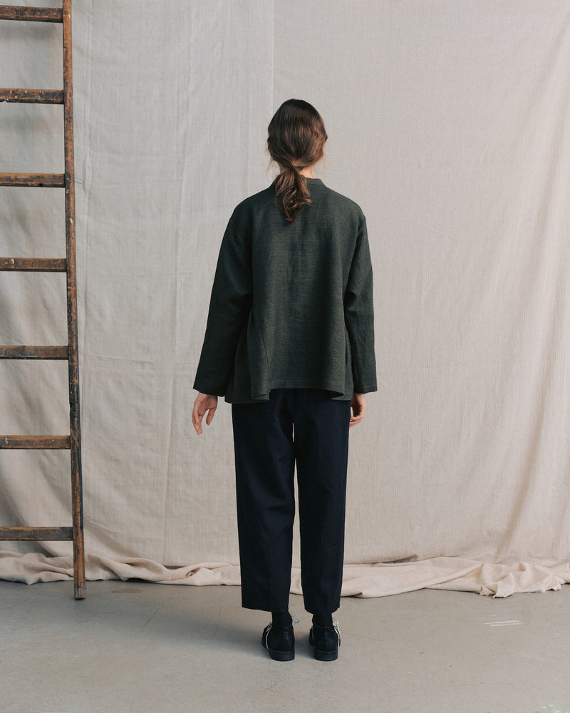 
                  
                    Moss Green Patterned Side Gathers Top
                  
                