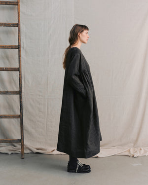 
                  
                    Brown Striped Side Gathers Dress
                  
                
