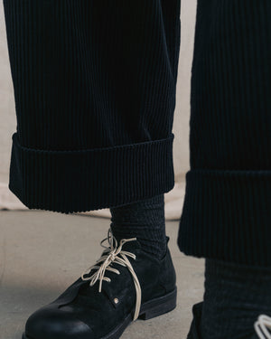 
                  
                    Dark Navy Corduroy Cuffed Hems Pants
                  
                