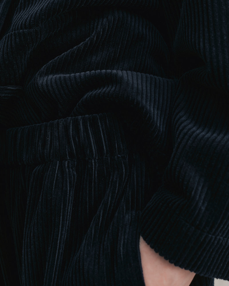 
                  
                    Dark Navy Corduroy Cuffed Hems Pants
                  
                