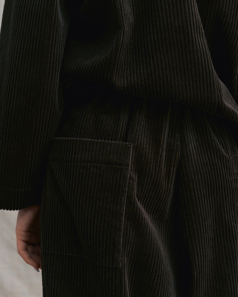 
                  
                    Moss Green Corduroy Cuffed Hems Pants
                  
                