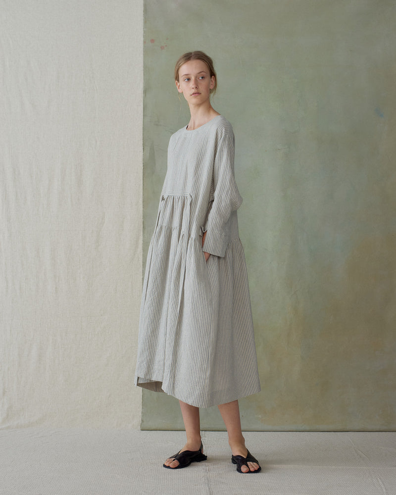 
                  
                    Light Blue Stripe Dress With Tie
                  
                