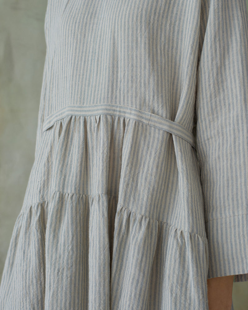 
                  
                    Light Blue Stripe Dress With Tie
                  
                