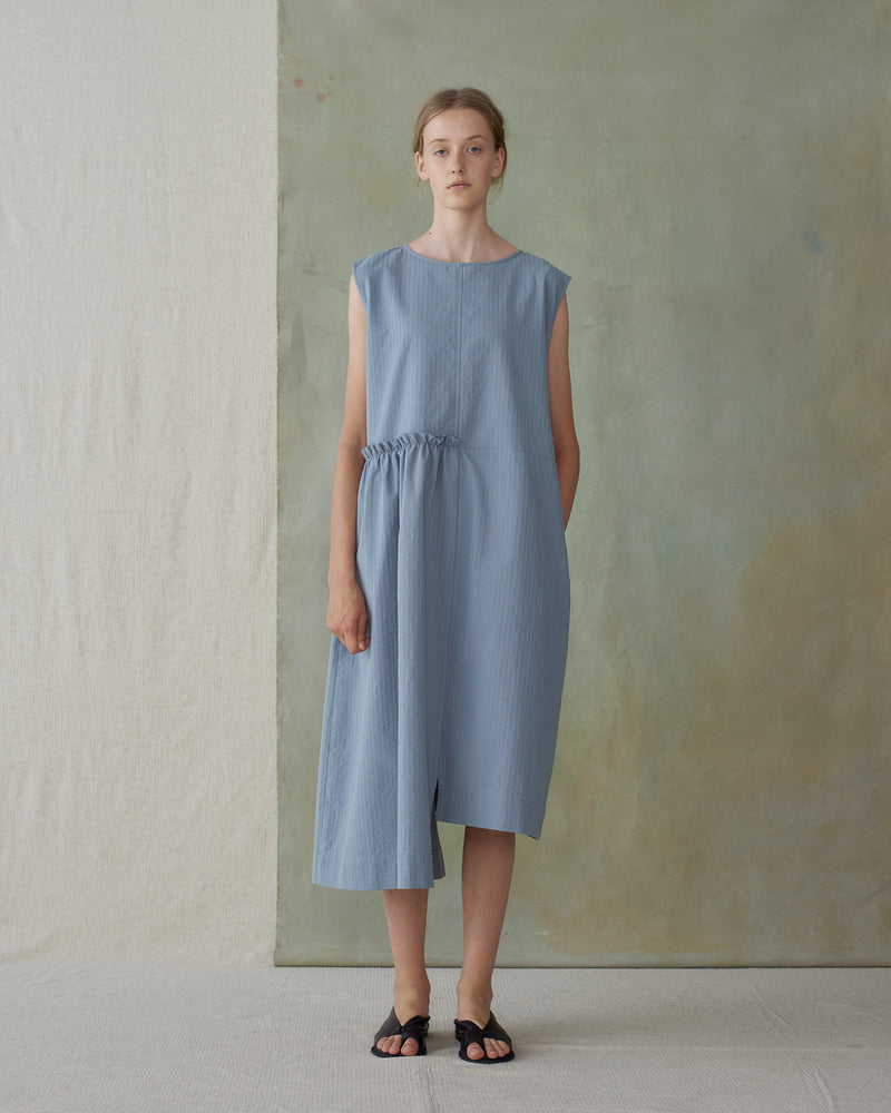 Light Blue Sleeveless Asymmetrical Dress