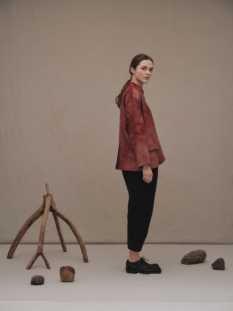 
                  
                    Rust Stand Collar Jacket
                  
                