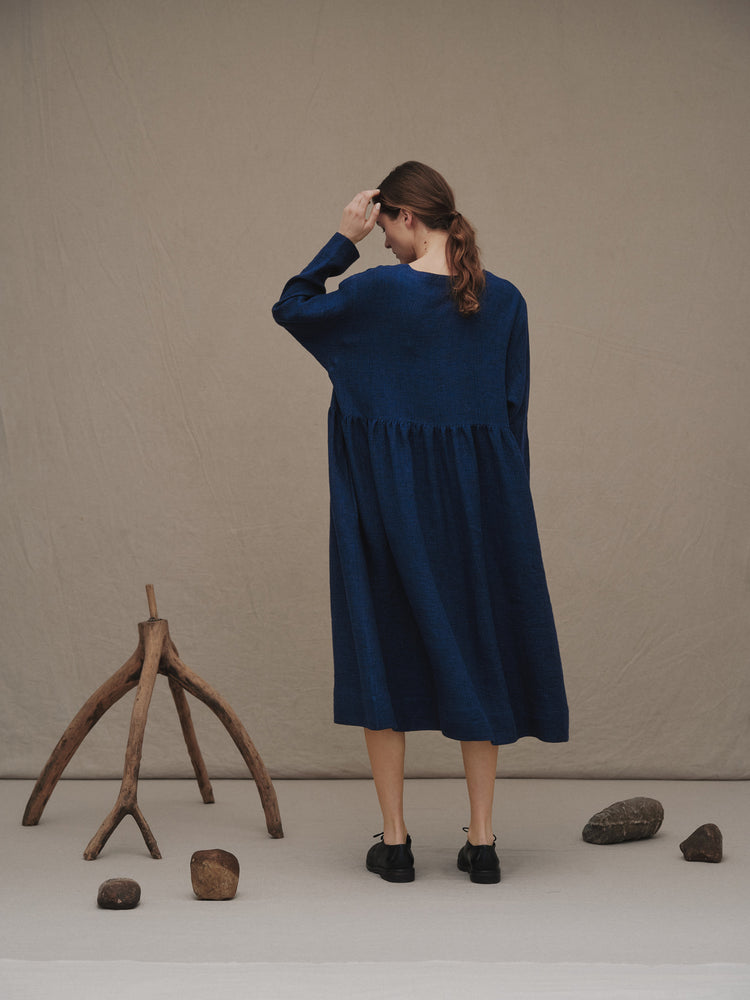 
                  
                    Indigo Side Gathers Dress
                  
                