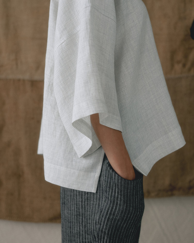 
                  
                    Light Grey Patterned Kimono Sleeve Shirts
                  
                