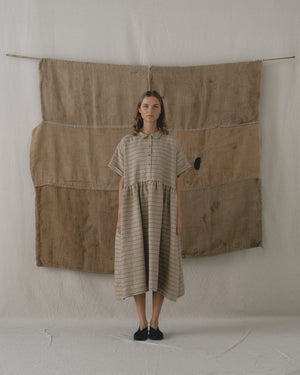 
                  
                    Sand Striped Dress with Collar
                  
                